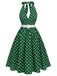 This 1950s Polka Dot Halter Dress wraps her in 1950s elegance, one twirl at a time