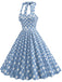 1950s Polka Dot Halter Neck Belt Dress, vintage dress, retro fashion, rockabilly, pin-up fashion - perfect for women who love vintage and retro fashion