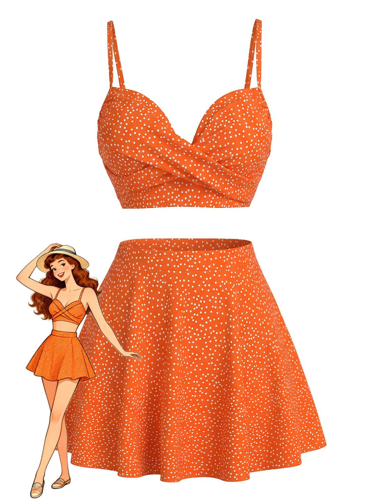 1950s Polka Dot Underwire Tankini Set 5