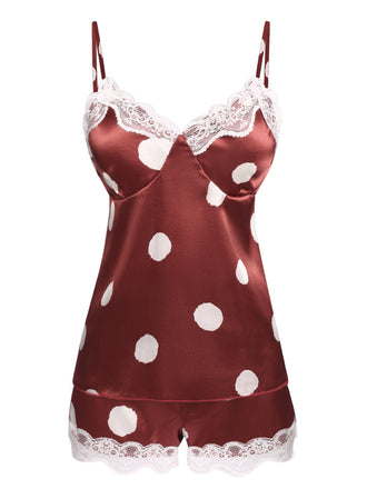 1950s Polka Dot Lace Camisole Sleepwear, vintage fashion, retro style - perfect for women who love vintage and retro fashion