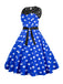 She slips into this 1950s Polka Dot Lace Patchwork Dress and suddenly it's a 1950s daydream