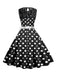 This 1950s Polka Dot Lace Patchwork Dress wraps her in 1950s elegance, one twirl at a time