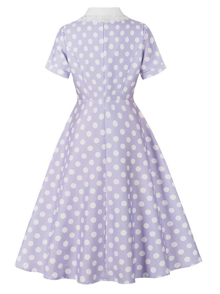1950s Polka Dot Lace Vintage Dress 2