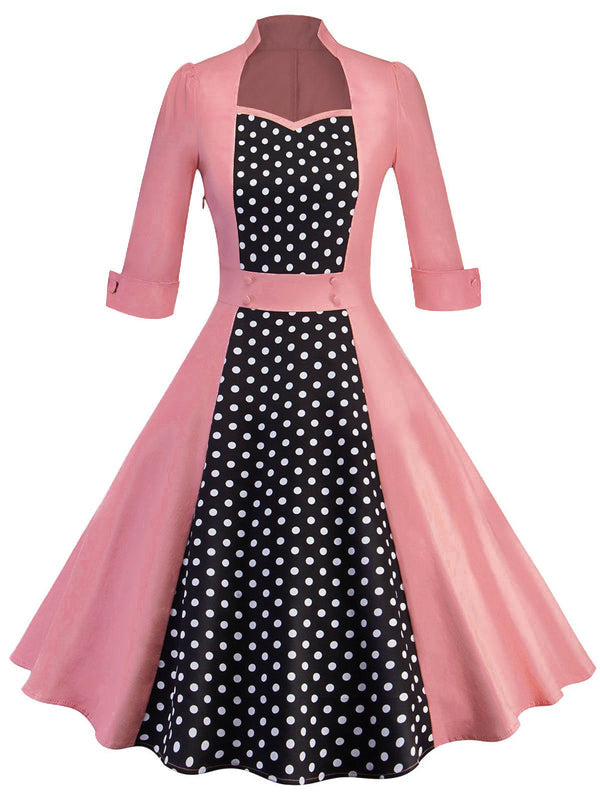 1950s Polka Dot Patchwork Dress: timeless style reimagined