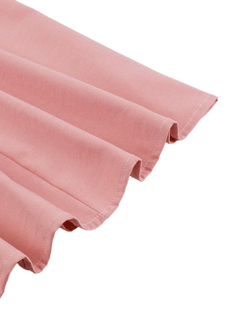 1950s Polka Dot Patchwork Halter Round-Neck Dress - vintage dress, retro fashion, rockabilly