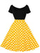 1950s Polka Dot Patchwork Short Sleeves Dress, vintage dress, retro fashion, rockabilly, pin-up fashion - perfect for women who love vintage and retro fashion