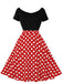 1950s Polka Dot Patchwork Short Sleeves Dress, vintage dress, retro fashion, rockabilly, pin-up fashion - perfect for women who love vintage and retro fashion