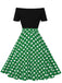 1950s Polka Dot Patchwork Short Sleeves Dress, vintage dress, retro fashion, rockabilly, pin-up fashion - perfect for women who love vintage and retro fashion