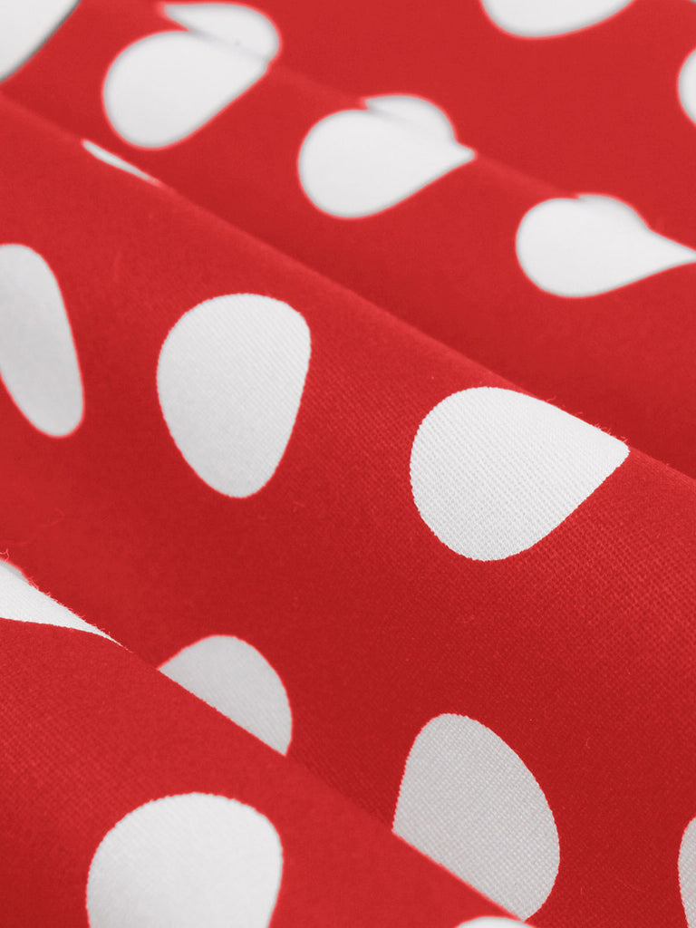 1950s Polka Dot Patchwork Short Sleeves Dress, vintage dress, retro fashion, rockabilly, pin-up fashion - perfect for women who love vintage and retro fashion