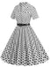 She slips into this 1950s Polka Dots Lapel Belted Dress and suddenly it's a 1950s daydream