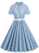 She slips into this 1950s Polka Dots Lapel Belted Dress and suddenly it's a 1950s daydream