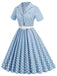 1950s Polka Dots Lapel Belted Dress: where 1950s romance meets her modern spirit