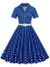 1950s Polka Dots Lapel Belted Dress — the kind of 1950s dress that makes strangers smile