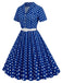 1950s Polka Dots Lapel Belted Dress — a 1950s silhouette that turns sidewalks into runways