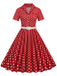 1950s Polka Dots Lapel Belted Dress: where 1950s romance meets her modern spirit