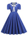 1950s Polka Dots Lapel Bowknot Swing Dress: where 1950s romance meets her modern spirit