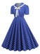 This 1950s Polka Dots Lapel Bowknot Swing Dress wraps her in 1950s elegance, one twirl at a time