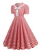 1950s Polka Dots Lapel Bowknot Swing Dress, vintage dress, retro fashion, rockabilly, pin-up fashion - perfect for women who love vintage and retro fashion