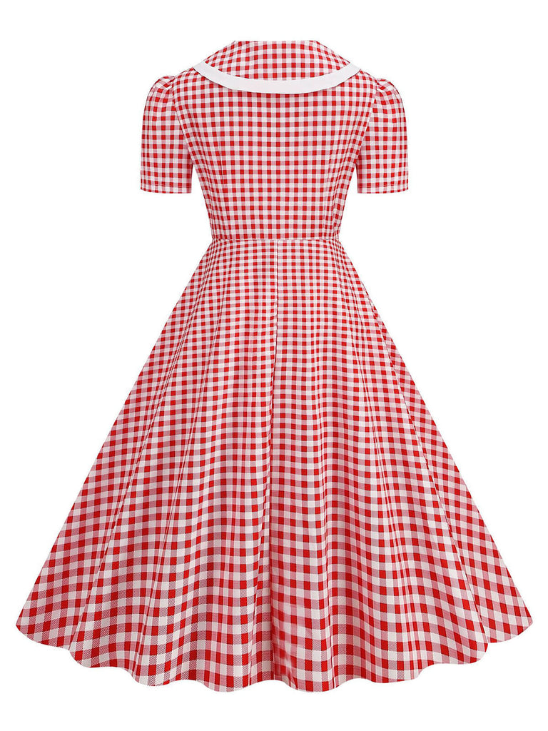 1950s Polka Dots Lapel Bowknot Swing Dress, vintage dress, retro fashion, rockabilly, pin-up fashion - perfect for women who love vintage and retro fashion