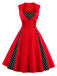 1950s Polka Dots Lapel Patchwork Swing Dress — vintage elegance for the modern woman