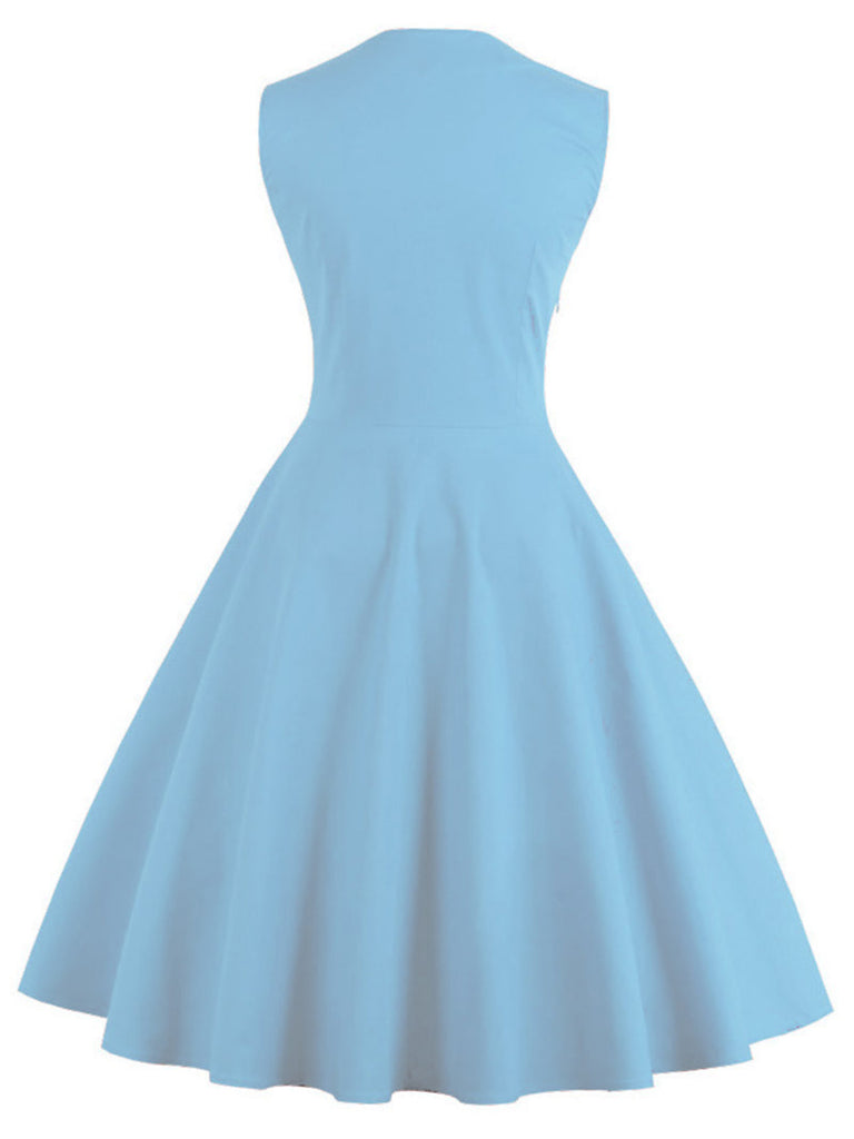 1950s Polka Dots Lapel Patchwork Swing Dress — vintage elegance for the modern woman