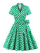 1950s Polka Dots Waist Tie Lapel Dress — a 1950s silhouette that turns sidewalks into runways