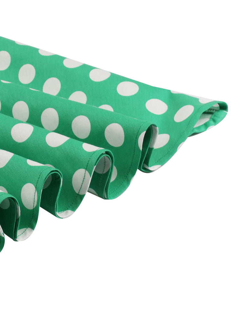 1950s Polka Dots Waist Tie Lapel Dress: where 1950s romance meets her modern spirit