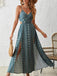 1950s Print Spaghetti Strap Maxi Dress, vintage dress, retro fashion, rockabilly, pin-up fashion - perfect for women who love vintage and retro fashion