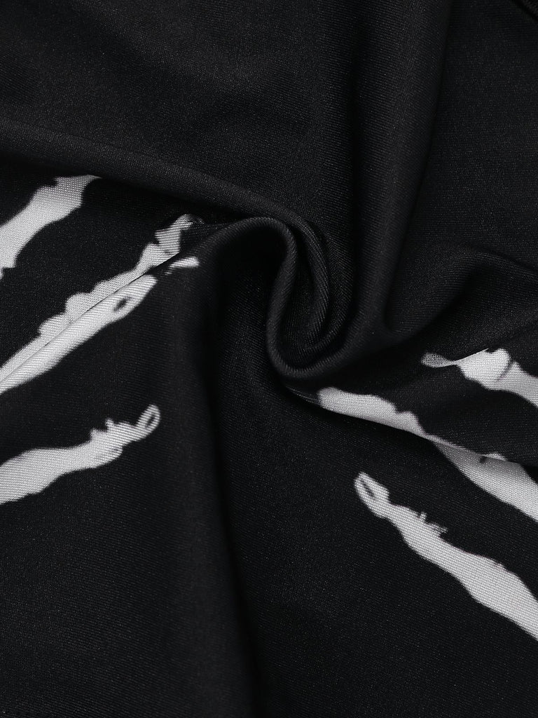 1950s Punk Halter Backless Lace-Up Crop Top - vintage fashion, retro style