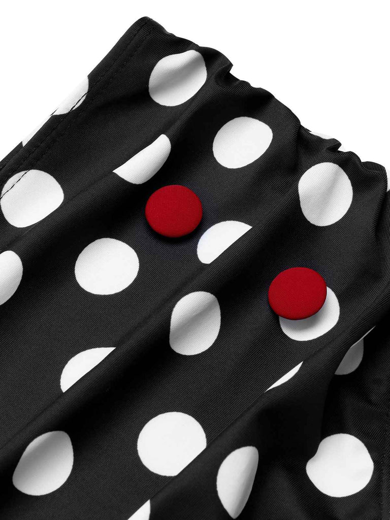 1950s Red & Black Polka Dot Halter Swimsuit — vintage elegance for the modern woman