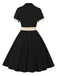 1950s Retro Contrast Short-Sleeved Lapel Dress: where 1950s romance meets her modern spirit