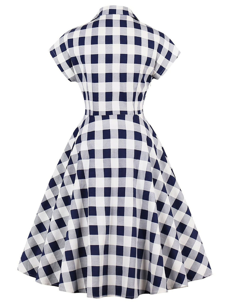 1950s Retro Contrast Short-Sleeved Lapel Dress — the kind of 1950s dress that makes strangers smile