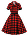 1950s Retro Contrast Short-Sleeved Lapel Dress — a 1950s silhouette that turns sidewalks into runways