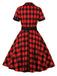 She slips into this 1950s Retro Contrast Short-Sleeved Lapel Dress and suddenly it's a 1950s daydream
