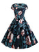 She slips into this 1950s Retro Floral Swing Dress and suddenly it's a 1950s daydream