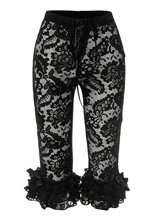1950s Retro Lace Ruffles Capri Pants — 1950s confidence tailored for her stride
