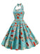 This 1950s Retro Pictorial Halter Swing Dress wraps her in 1950s elegance, one twirl at a time