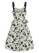 1950s Roses Straps Lace-Up Pleated Dress — a 1950s silhouette that turns sidewalks into runways
