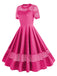 1950s Round Neck Hollow Solid Dress — a 1950s silhouette that turns sidewalks into runways