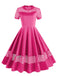 She slips into this 1950s Round Neck Hollow Solid Dress and suddenly it's a 1950s daydream