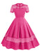 1950s Round Neck Hollow Solid Dress: where 1950s romance meets her modern spirit