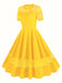 This 1950s Round Neck Hollow Solid Dress wraps her in 1950s elegance, one twirl at a time