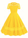 1950s Round Neck Hollow Solid Dress — the kind of 1950s dress that makes strangers smile