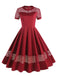 She slips into this 1950s Round Neck Hollow Solid Dress and suddenly it's a 1950s daydream