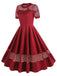 1950s Round Neck Hollow Solid Dress: where 1950s romance meets her modern spirit