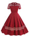 This 1950s Round Neck Hollow Solid Dress wraps her in 1950s elegance, one twirl at a time