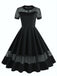 1950s Round Neck Hollow Solid Dress — a 1950s silhouette that turns sidewalks into runways