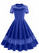 1950s Round Neck Hollow Solid Dress: where 1950s romance meets her modern spirit