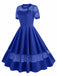 This 1950s Round Neck Hollow Solid Dress wraps her in 1950s elegance, one twirl at a time