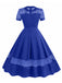 1950s Round Neck Hollow Solid Dress — the kind of 1950s dress that makes strangers smile